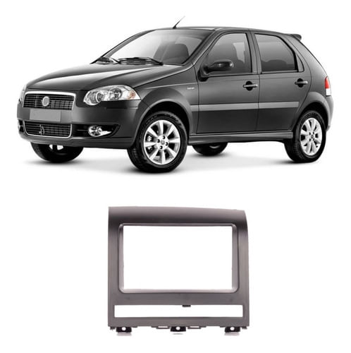 Moldura 2 Din Fiat Palio 2008/2012 Preta