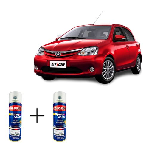Spray Automotivo Vermelho Pop + Spray Verniz 300ml
