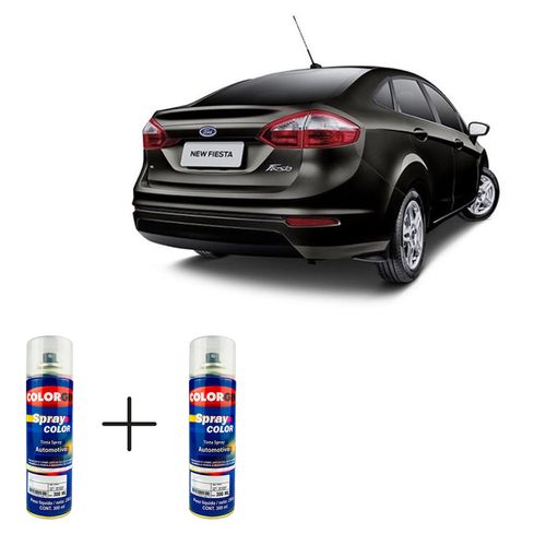 Spray Automotivo Preto Asturias + Verniz Spray 300ml