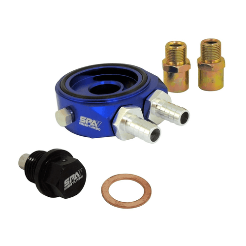 BUJÃO CARTER MAGNÉTICO SPA M14 X 1.5 PRETO + Kit flange circulação óleo VW / FIAT / FORD / PEUGEOT