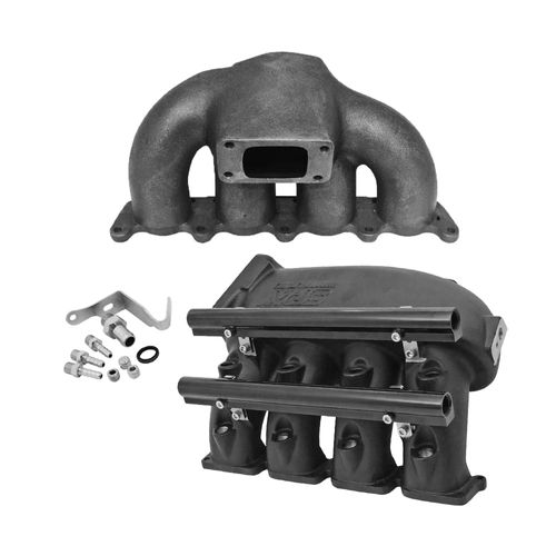 COLETOR ESCAPE TURBO MONOFLUXO + COLETOR ADMISSÃO PLENUM ALUMÍNIO FUNDIDO (TRANSVERSAL) TBI LADO ESQUERDO - VW GOLF - AUDI A3 1.8 20V - T3