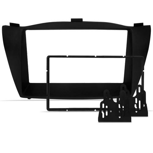 Moldura do Painel 2 Din Hyundai IX35 2010 a 2018 Preto