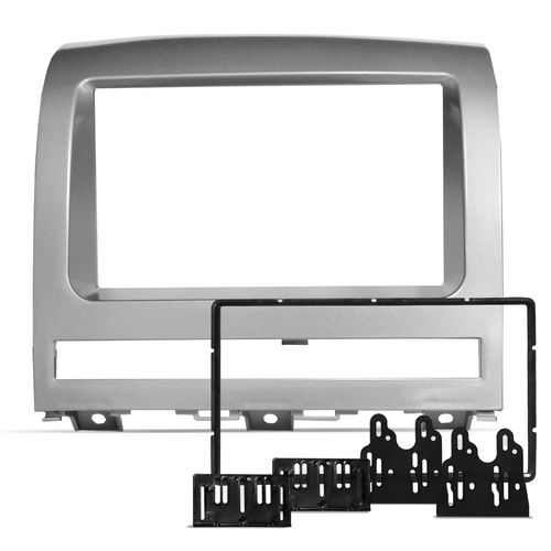 Moldura do Painel 2 Din Palio Adventure Idea Strada Siena 2008 a 2012 Prata