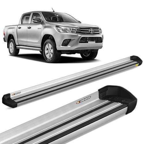 Estribo Lateral Hilux 2005 a 2015 Aluminio Prata Keko K1