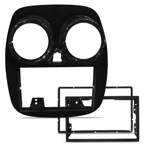 Moldura do Painel 2 Din Palio Attractive 2012 a 2017 e Grand Siena 2021 Black Piano