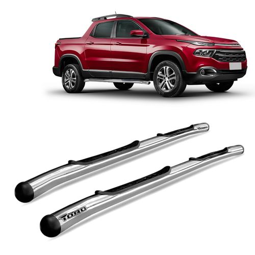Estribo Lateral Tubular Fiat Toro 2016 a 2023 Aço Carbono Cromado