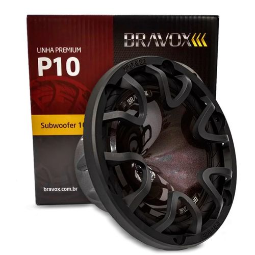 Alto Falante Subwoofer Bravox P10X-S4 10 Polegadas 160W RMS Bobina Simples 4 + 4 Ohms