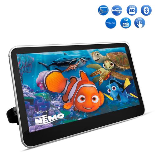 Encosto de Cabeça Tela 10 Polegadas Espelhamento Bluetooth Usb Aux Sd KY1016