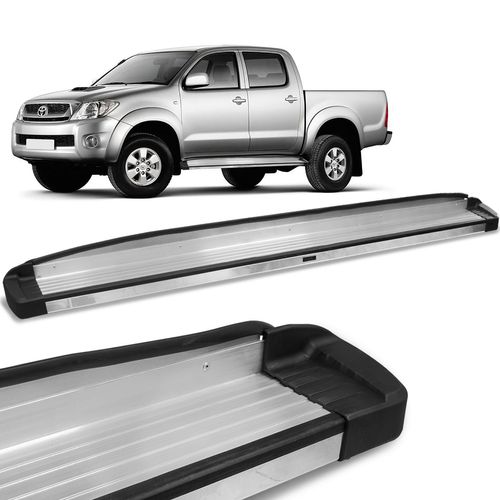 Estribo Lateral Hilux 2005 a 2015 Alumínio Prata Elegance Bepo