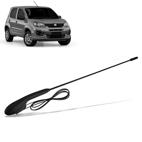 Antena de Teto Dianteira Palio Marea Strada Brava Doblo Novo Uno Haste Espiral Fixa 40cm Extensão