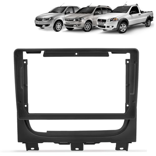 Moldura Do Painel 9 Polegadas Palio Adventure Strada e Siena 2013 a 2020 Grafite