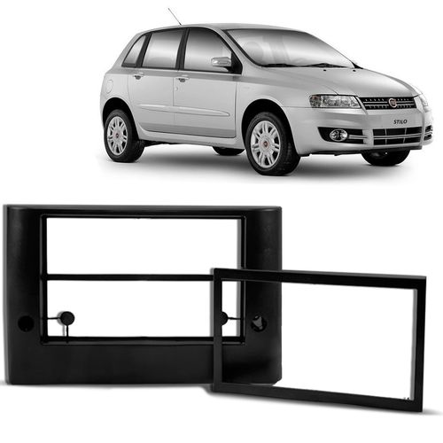 Moldura do Painel 2 Din Stilo 2003 a 2010 Preto Padrão Japonês e Chinês