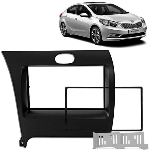 Moldura do Painel 2 Din Cerato 2013 a 2015 Preto Padrão Japonês e Chinês