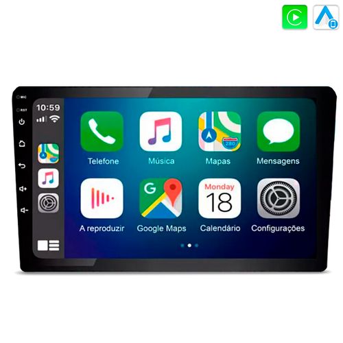 Central Multimídia 9 Polegadas MP5 RS908BR Prime Apple Carplay Android Auto Slim