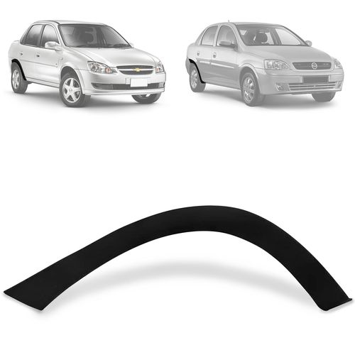 Alargador de Paralamas Corsa sedan 1995 a 2002 Classic 2003 a 2010 Traseiro Direito Preto