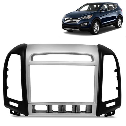 Moldura do Painel 2 Din Santa Fé 2007 a 2012 Preto