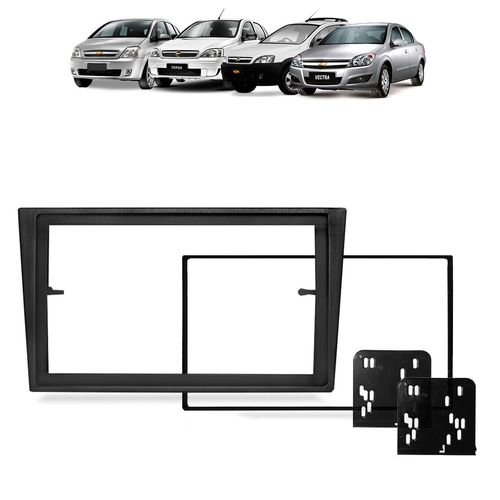 Moldura do Painel 2 Din Vectra Corsa Montana Meriva Preto Padrão Japonês e Chinês