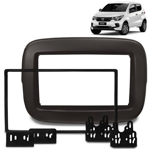 Moldura do Painel 2 Din Fiat Mobi 2016 a 2022 Marron Padrão Japonês e Chinês