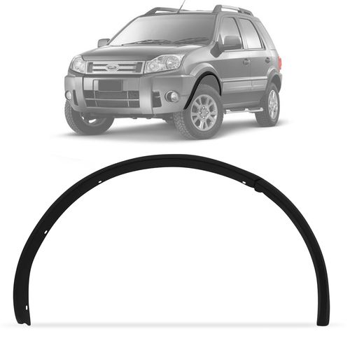 Alargador de Paralamas Ecosport 2003 a 2012 Traseiro Esquerdo Preto