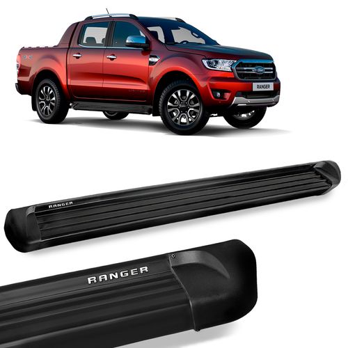 Estribo Lateral Ranger 2013 a 2023 Aluminio Preto Track