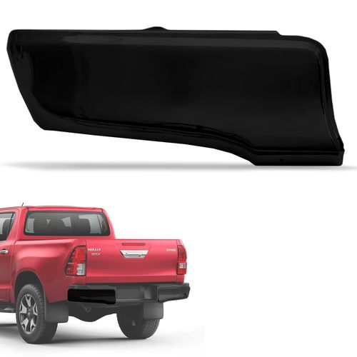 Ponteira de Parachoque Traseiro Hilux 2016 a 2022 Lado Esquerdo Preto Bepo