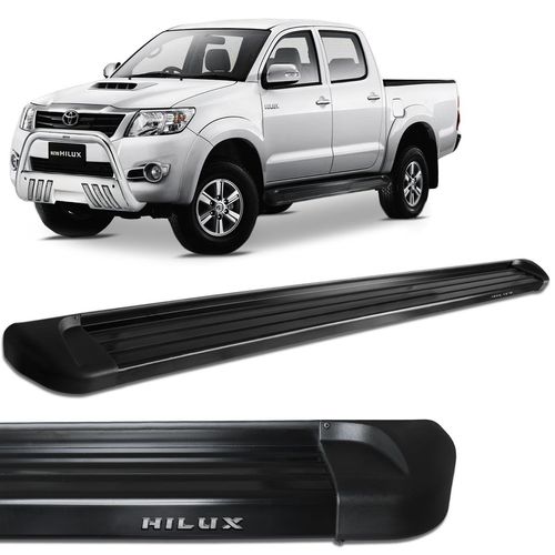 Estribo Lateral Hilux 2005 a 2015 Aluminio Preto Track