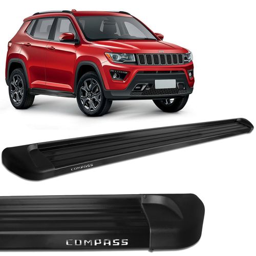 Estribo Lateral Jeep Compass 2017 a 2023 Alumínio Preto