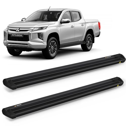 Estribo Lateral L200 Triton Sport 2017 a 2023 Aluminio Preto