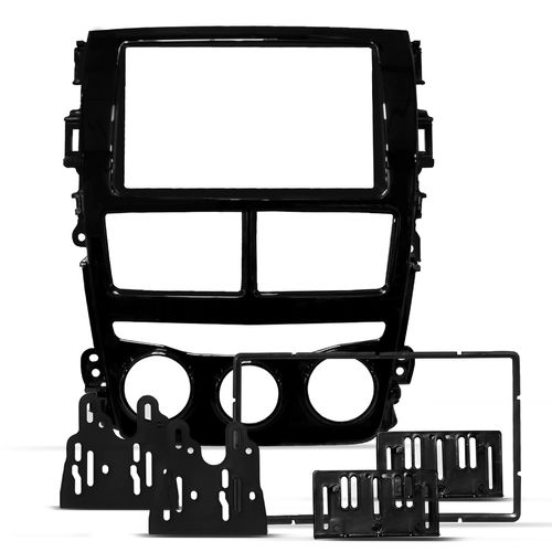 Moldura 2 Din Toyota Yaris 2018 a 2023 Ar Analogico Black Piano Padrão Japonês e Chinês