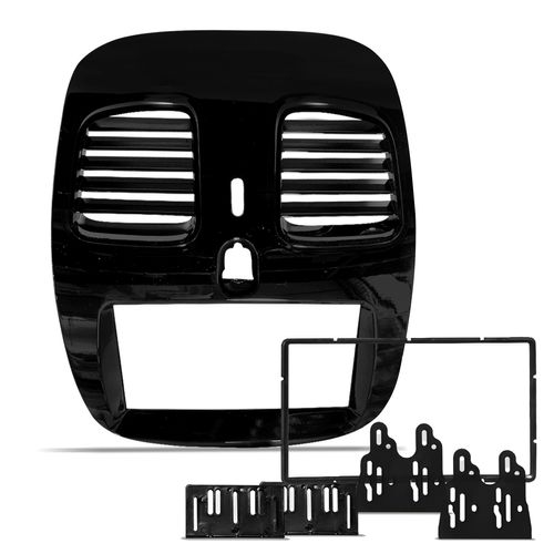 Moldura do Painel 2 Din Grand Siena e Palio Sporting 2012 a 2021 Black Piano Japonês e Chinês