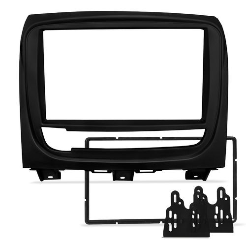 Moldura do Painel 2 Din Strada Adventure, Palio Weekend e Siena 2013 a 2019 Preto