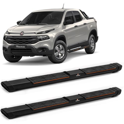 Estribo Lateral Fiat Toro 2016 a 2023 Alumínio Preto Keko My Road