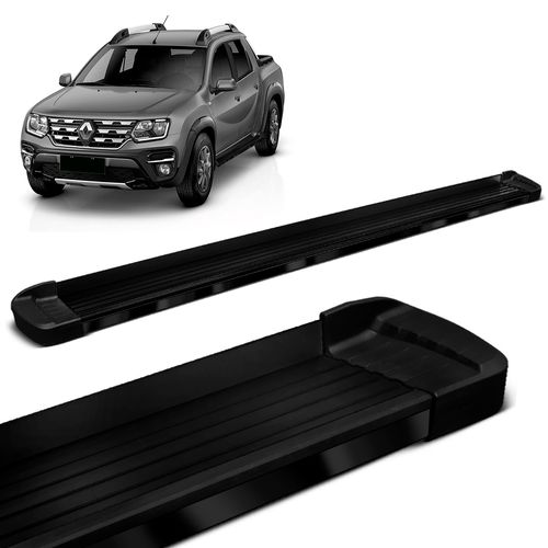 Estribo Lateral Oroch 2016 a 2023 Aluminio Preto Elegance Bepo