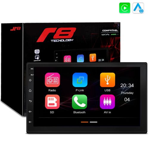 Central Multimídia MP5 2Din 7 Polegadas Apple CarPlay Android Auto Bluetooth USB Radio