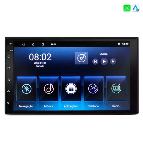 Central Multimídia 7 Polegadas Android 11 Carplay Android Auto Wifi Bluetooth GPS