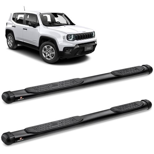 Estribo Lateral Jeep Renegade 2015 a 2023 Oblongo Preto Keko K1