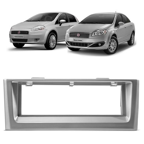 Moldura do Painel 1 Din Punto Linea 2008 a 2012 Prata