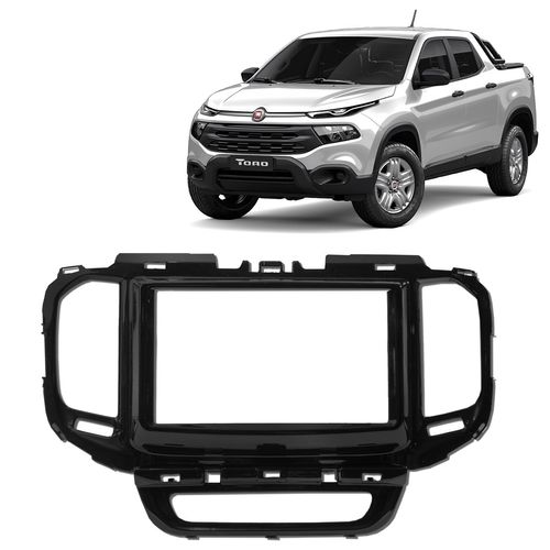 Moldura do Painel 2 Din Fiat Toro 2016 a 2023 Preto Padrão Japonês e Chinês