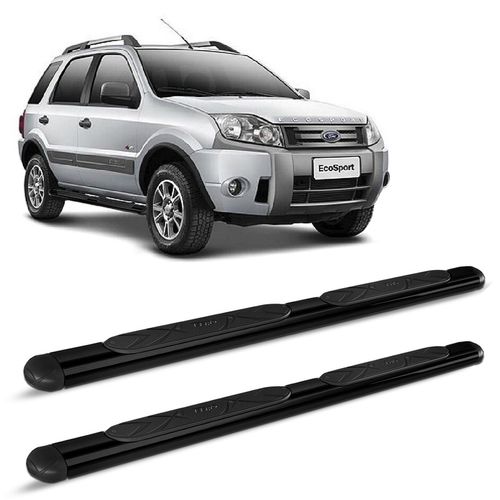 Estribo Oval Ecosport 2003 a 2012 Aço Carbono Preto Bepo