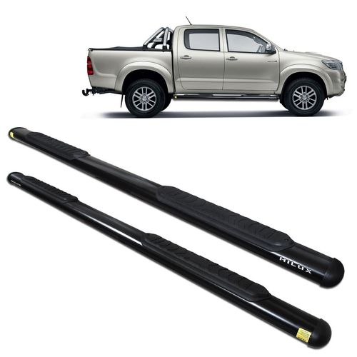 Estribo Lateral Hilux CD 2005 a 2015 Oblongo Oval Preto Track