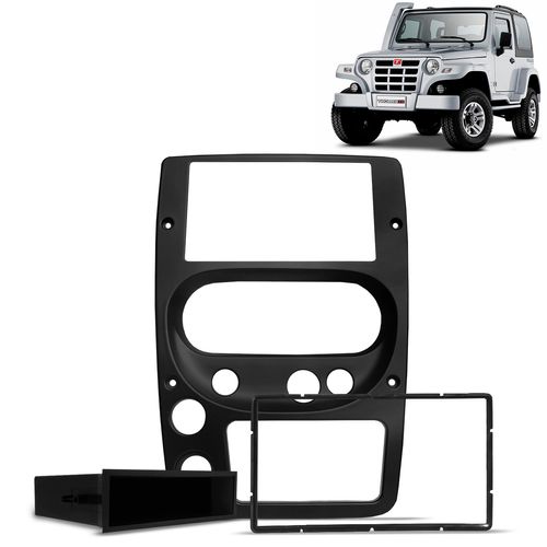 Moldura do Painel 2 Din 1 Din Troller 2004 a 2014 Preto Com Porta Objetos