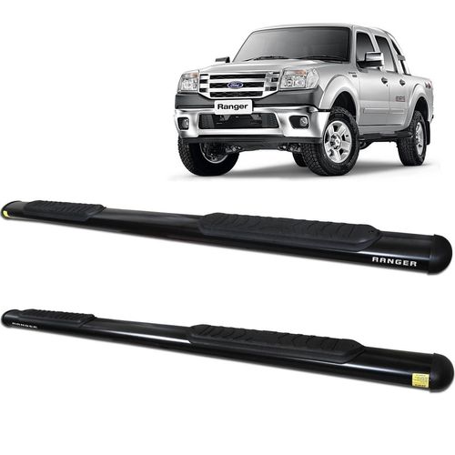 Estribo Lateral Ranger CD 1998 a 2012 Oblongo Preto