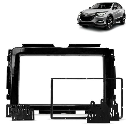 Moldura do Painel 2 Din HRV 2015 a 2022 Black Piano