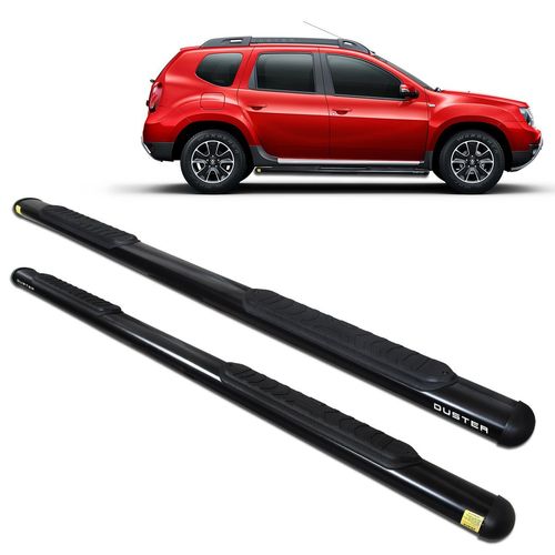 Estribo Lateral Duster 2012 a 2023 Oblongo Oval Preto Track