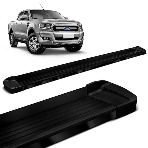Estribo Lateral Ford Ranger 2013 a 2023 Aluminio Preto Bepo