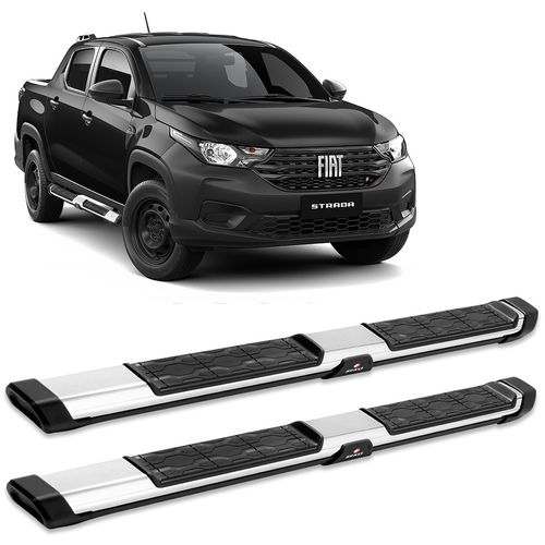 Estribo Lateral Fiat Strada 2021 a 2023 Alumínio Cromado Keko My Road