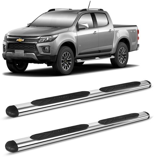 Estribo Lateral Oval S10 2012 a 2023 Cromado Aço Carbono Bepo