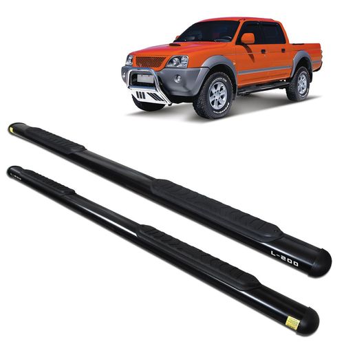 Estribo Lateral L200 Sport Outdoor 2004 a 2012 Oblongo Oval Preto