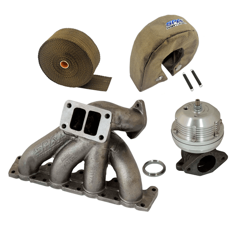 COLETOR ESCAPE TURBO VW PASSAT / AUDI A4 1.8 20V LONGITUDINAL - T3 PULSATIVO - "I" 2 FUROS + FITA TÉRMICA TITANIUM + Capa Turbina + USA