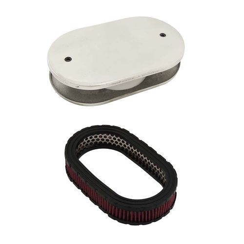 Filtro de ar esportivo oval para injeção monoponto GM com elemento filtrante esportivo oval 40mm